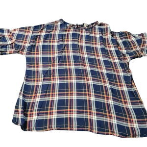 Como Vintage Womens Blouse Multicolor Size XL 100% Rayon PullOn 3/4 Bell Sleeve